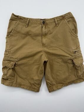 No Boundaries Cargo Shorts Men's 38 Cotton Utility Outdoor Hiking Pockets Brown